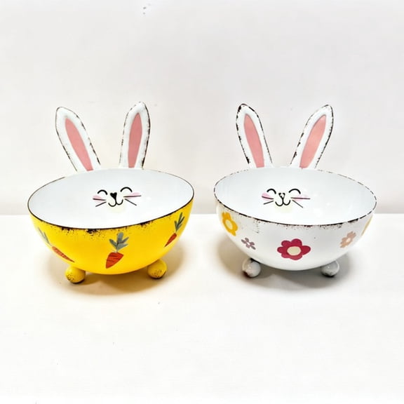 Easter Candy Bowl, Ceramic Bunny Bowl for Candy, Snack, Dessert, Hand-painted Decorative Dish