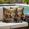 thumbnail image 4 of Orange Autumn Deer Outdoor Waterproof Pillow Covers, Vintage Forest River Decorative Square Throw Pillowcase Sofa Cushion Sham for Patio/Couch/Chair, 26"x26" 2 Pack, 4 of 8