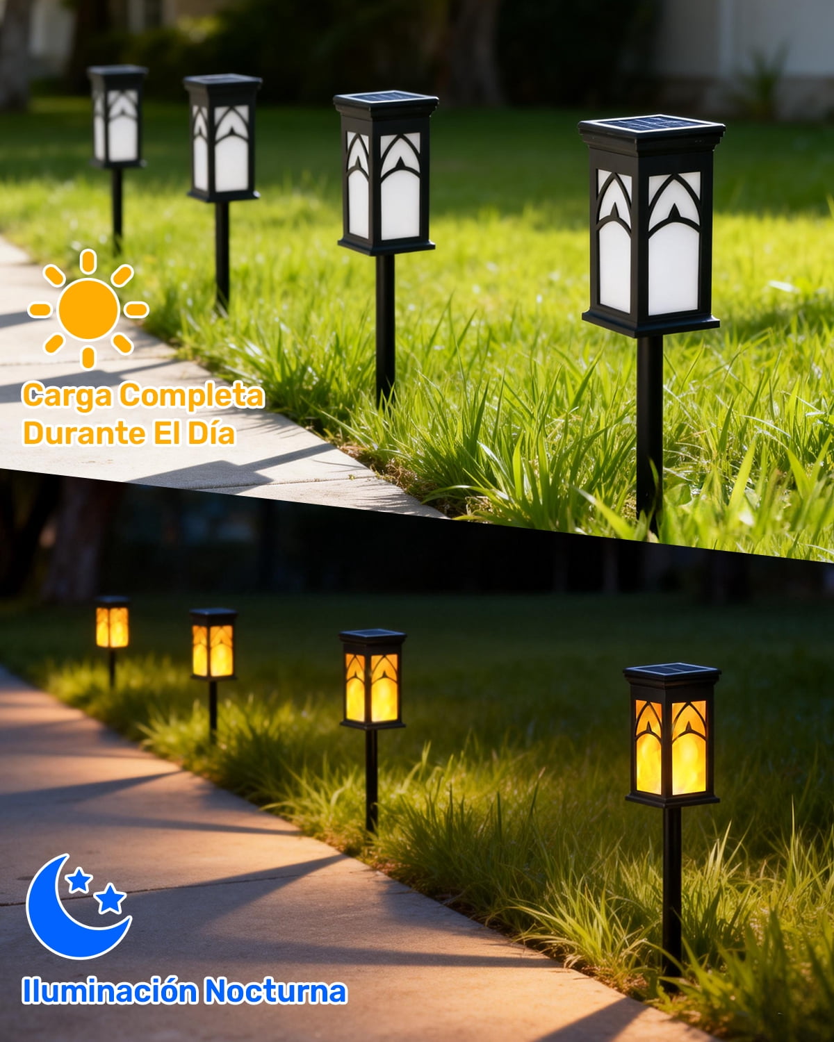 Solar Lights Outdoor, 6-Pack Solar Powered Garden Lights, IP65 Waterproof Solar Pathway Lights, Auto On/Off Outdoor Lights for Landscape, Path, Yard, Patio, Driveway, Walkway Decor