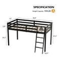 thumbnail image 2 of VINGLI Loft Bed Frame with Inclined Ladder, Solid Wood Loft Bed, 2 of 9