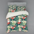thumbnail image 2 of Ambesonne Leaf Bedding Set 3 Pcs, Nature Crepe Ginger Flower, Twin, Dark Green Green, 2 of 3