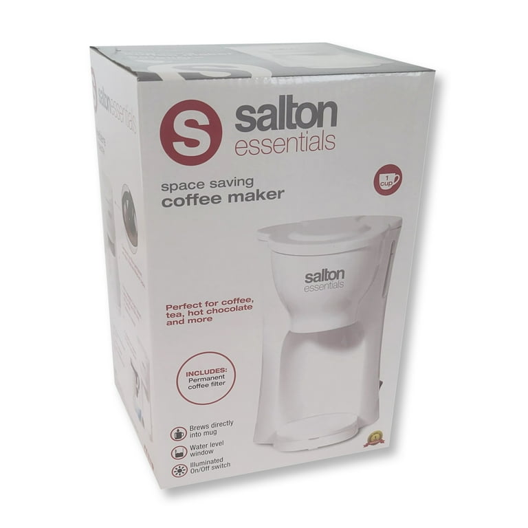Salton Essentials Compact 1 Cup Coffee Maker with Permanent