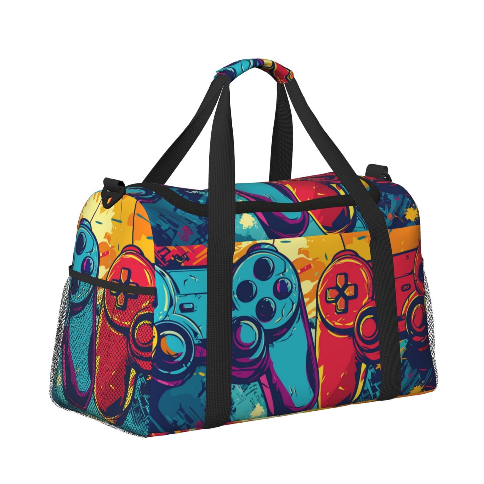 Fuzoiu Gaming Print Travel Duffle Bag,Carry On Tote Bags,Duffel Bag,Sport Gym Bag, Hospital Bag for Labor and Delivery, Overnight Bag,Luggage Bag