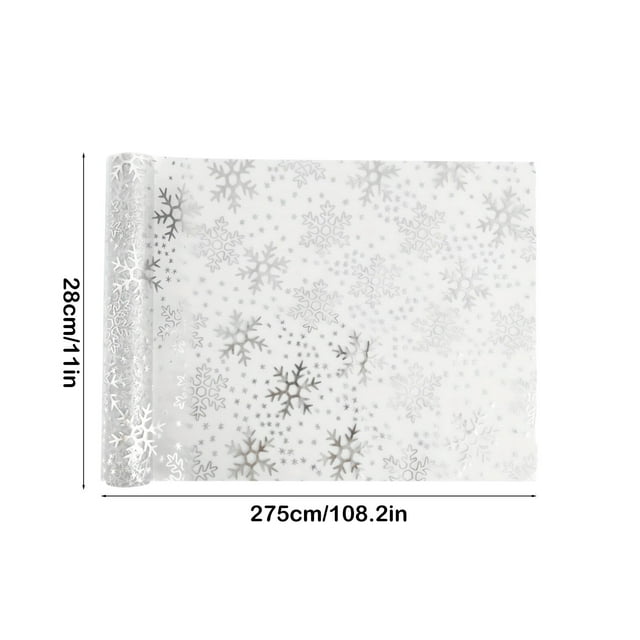 Decoraciones navideñas, bandera de mesa con lámina de oro caliente, tela de nailon, bandera de mesa, decoración para fiestas, bandera de mesa con copos de nieve navideños, bandera de mesa para reunion