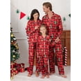 thumbnail image 3 of 2Pcs Family Matching Christmas Pajamas Sets Silk Satin Clothes Parent-Child Cute Print Sleepwear Pjs For Couples/Women/Men/Kids, 3 of 8
