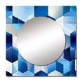 thumbnail image 2 of Designart "Minimalist Geometric Polygons in White and Blue III" 0 Square Mirror For Wall Decor - Large Blue Square Mirror Printed Wall Decor - Modern Square Living Room Mirror, 2 of 5