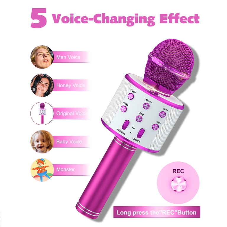 Microphone Sans Fil Karaoké,Bluetooth Micro Karaoke Enfant Avec Microphone Sans Fil Karaoké,Bluetooth Micro Karaoke Enfant Avec