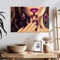 thumbnail image 3 of Elephant Stock Purple Nails Wall Art - Horizontal Canvas Wall Art - Living Room Wall Decor - Fashion And Beauty Canvas - Purple And Beige Decor - 24" x 16", 3 of 8
