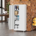 thumbnail image 2 of Greenvelly Metal Storage Cabinet with 4 Swivel Wheels,73" H White Garage Storage Cabinet with Wheels, Rolling Tool Cabinet with Locking Doors and Shelves for Home,Basement, Kitchen Pantry,Warehouse, 2 of 14