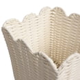 thumbnail image 5 of happimess Silas Modern Farmhouse Resin 3.3-Gallon Tapered Square Wicker Waste Basket with Scalloped Edge, White (Set of 2), 5 of 6