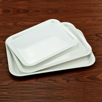 OUNONA White Plastic Serving Tray Rectangular Serving Platter Food Tray Party Supplies Plates (Small Size)