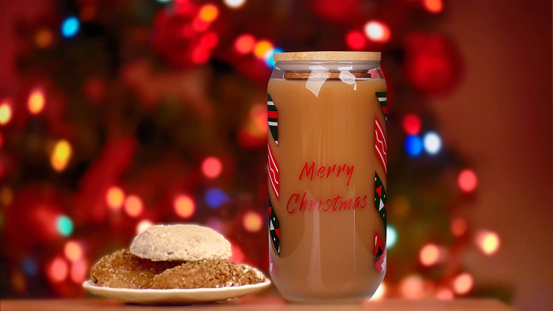 Nefelibata Christmas Cup with Bamboo Lid and Metal Straw 16oz Xmas Tree  Beer Can Glass Iced Coffee C…See more Nefelibata Christmas Cup with Bamboo  Lid