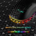 thumbnail image 3 of FZCHUN-RGB Souris de Jeu Filaire, Design Coque en Nid d'Abeille Ultraléger 11 Rétroéclairé RGB 7200 DPI, 6 Boutons Programmables, Câble Récepteur 1.5m, USB pour PC/Mac/ordinateur Portable, Noir, 3 of 4