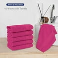 thumbnail image 2 of Mocassi Turkish Cotton Washcloth Set, 6-Pack, 13" x 13", Highly Absorbent - Soft Bathroom Towels, Hot Pink, 2 of 5