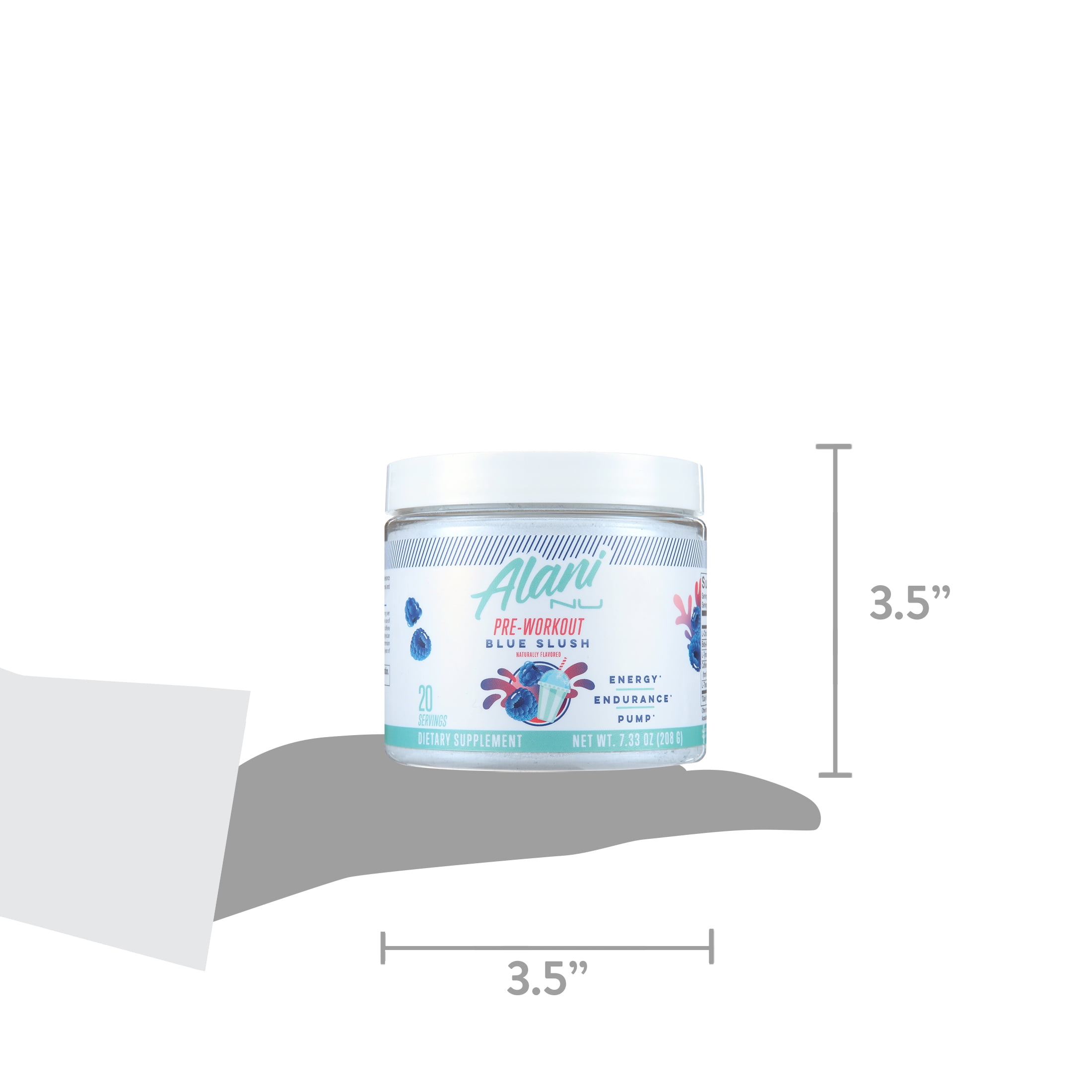 Alani Nu Pre-Workout Powder, Blue Slush, 20 Servings, 200mg Caffeine