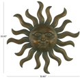 thumbnail image 3 of DecMode Copper Metal Sun Wall Decor with Smiling Face and Curved Rays, 3 of 7