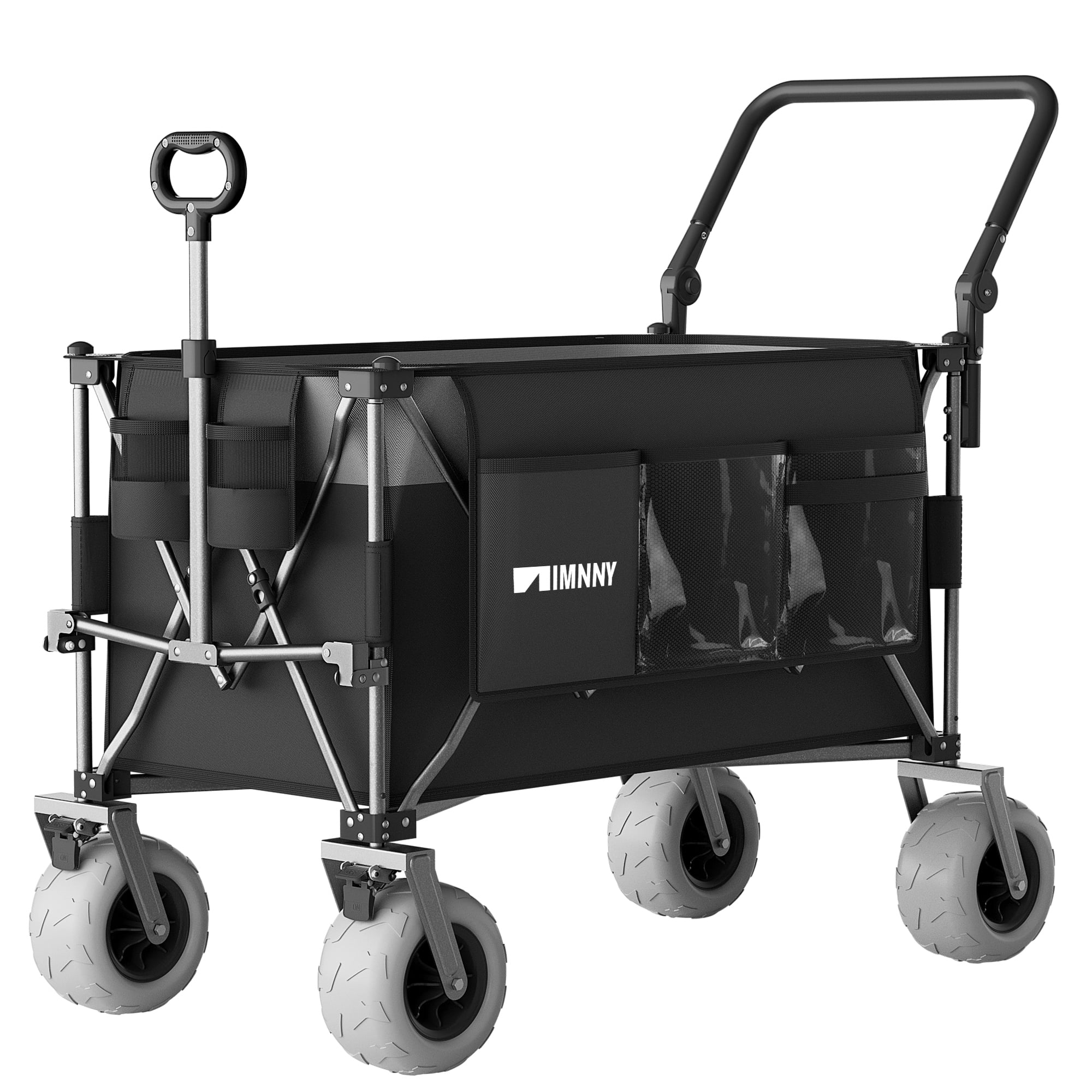 Foldable Beach Wagon with 9x4 All-Terrain Wheels 500 lbs Capacity 400L Storage Camping Cart
