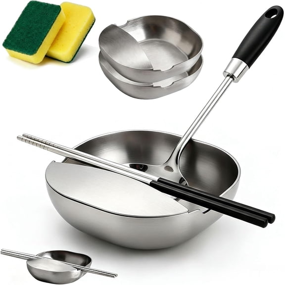 Stainless Steel Spoon Rest for Kitchen Counter, 304 Heavy Duty Utensil Holder for Stove Top, Dishwasher Safe Metal Spoon Rest for Spatula Ladle Tongs (2 Pack)