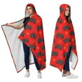 thumbnail image 2 of Wearable Blanket,Black Controllers Games Icons Red Pattern Hooded Wearable Sherpa Blanket for Adults & Teens,Winter Poncho Shawl Wrap Cape Thick Warm,50"x60", 2 of 5