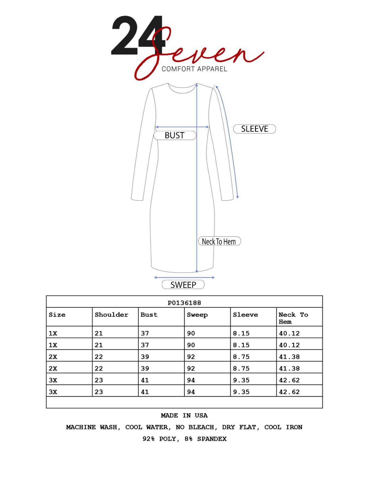 24/7 Comfort Apparel Women's Plus Size Keyhole Neck Dress