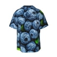 thumbnail image 4 of Balery Fresh Blueberries Men's Casual Button Down Shirt Short Sleeve Textured Summer Cuban Beach Shirts-XX-Large, 4 of 7