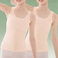 thumbnail image 2 of Coerni Girl's Tank Tops 2 Pack Cute Ruched Spaghetti Strap Camisole Slim Fit Undershirts Cotton Dance Bra Athletic Yoga Casual Tight, 2 of 3