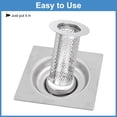 thumbnail image 5 of Uxcell 2 Pack Shower Drain Strainer, 3.2" x 2.2" 304 Stainless Steel Floor Drain Strainer Deep Sink Hair Catcher for Kitchen Bathroom Balcony Floor Drain, Fit Hole Size from 1.4" to 2", 5 of 7