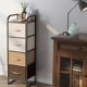 thumbnail image 4 of Gabinete de almacenamiento vintage de hierro y tela: cómoda moderna de 5 cajones, mesita de noche estrecha para organización del dormitorio, 4 of 4