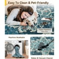 thumbnail image 6 of Area Rugs Washable Non-Slip, Floral Vintage Distress Print Pattern Medallion Carpet for Living Room Bedroom Dining Room, Teal Green Lake Blue Turquoise, 6 of 8