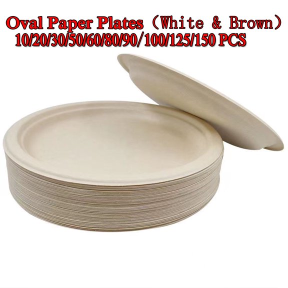 12-inch Compostable Tray -environmental Protection Disposable Tray Is Made of Sugarcane or Sugarcane Fiber-suitable for Microwave Ovens and Refrigerators-used for Dinner and Party Supplies.