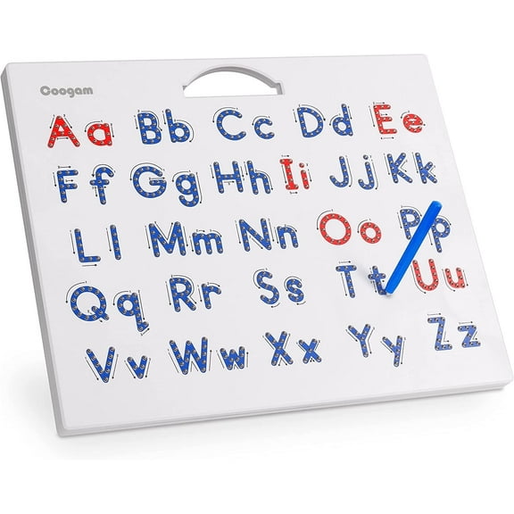 Coogam Magnetic Letters Practicing Board, Magnets Tracing ABC Alphabet Board Learning to Write Uppercase&Lowercase Educational Toy Fine Motor Montessori for 3 4 5 Years Old