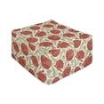 thumbnail image 1 of Floral Rectangle Pouf, Macro Scene Top View of Blooming Poppies with Leaves, Under Desk Foot Stool for Living Room Office Ottoman with Cover, 25", Cream Burnt Sienna, by Ambesonne, 1 of 4