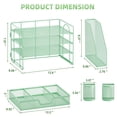thumbnail image 3 of Organizador de escritorio Marbrasse de 4 niveles con archivador y cajón, color verde, 3 of 7