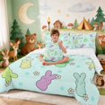 thumbnail image 3 of Erosebridal Bunny Twin Bedding for Boys Girls, Mint Daisies Bedding Comforter Set, Reversible 7pcs, 3 of 6