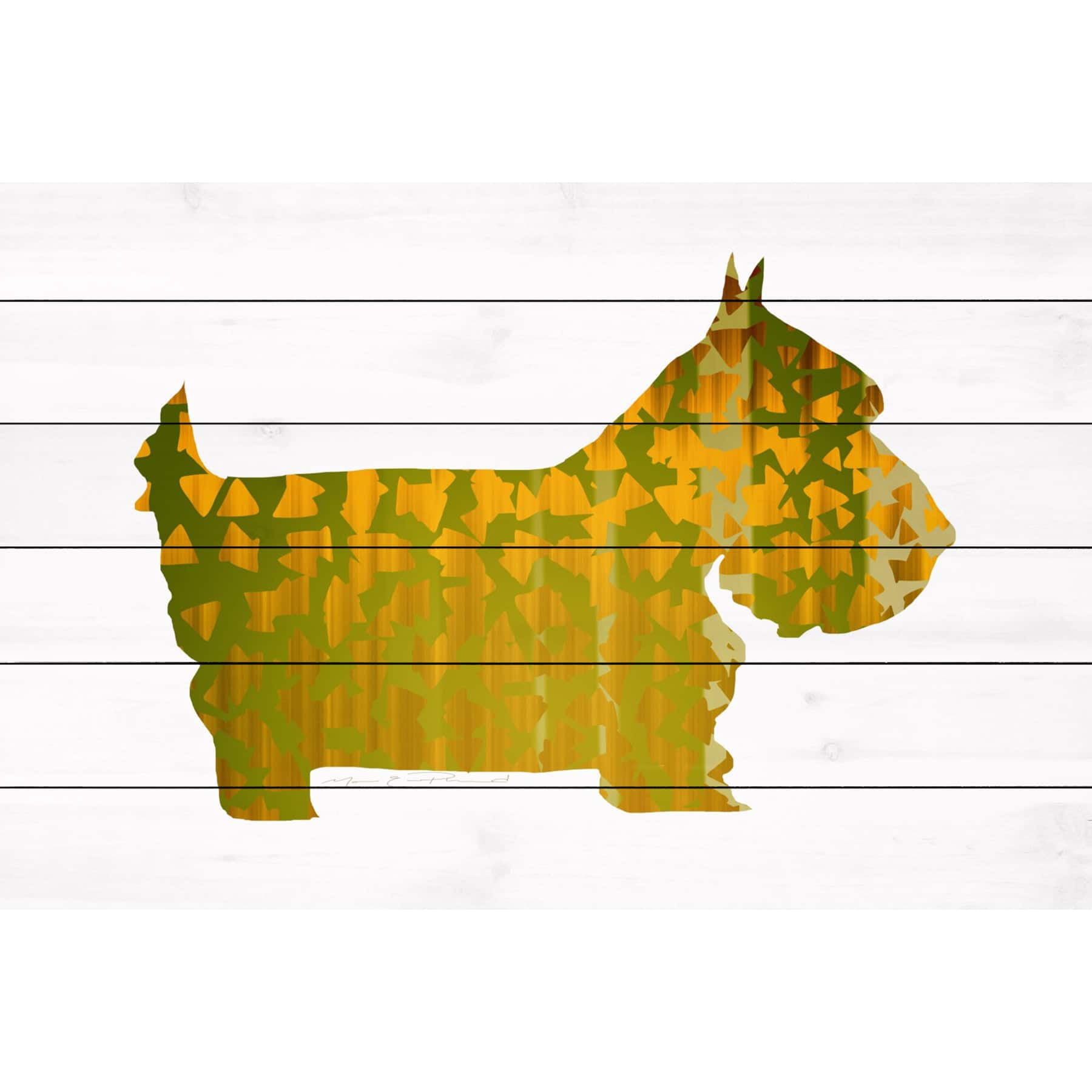 Marmont Hill "Chien Dore" by Marie-Eve Pharand Painting Print on White Wood