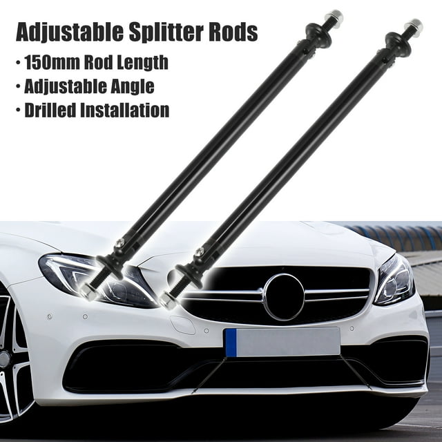 Unique Bargains 2pcs 150mm 5.91' Car Splitter Support Rods Adjustable Front Rear Bumper Lip Splitter Strut Rod Tie Support Bars Black