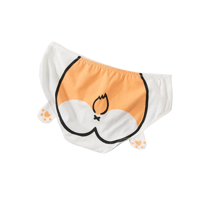 Cute Cartoon Cat Briefs Girls Women Cotton Underwear Japanese Panties Corgi  Hip Pig Hip Print Female Culottes S Yellow - Walmart.com