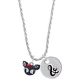 thumbnail image 1 of Delight Jewelry Fimo Clay Cute Kitty Silvertone Script Initial Disc - & - Charm Necklace, 20"+3", 1 of 4
