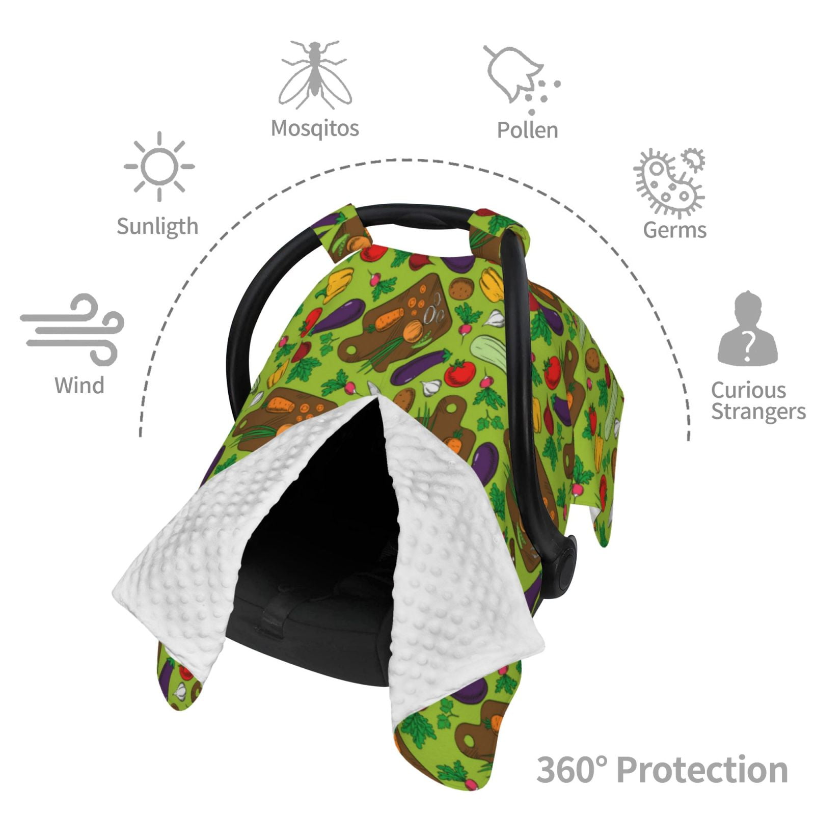Car Seat Cover Baby - carrot eggplant Breathable Infant Car Seat Cover for Baby Carseat, Lightweight Comfort Baby Essentials Must Haves Newborn Stuff for Girl Boy