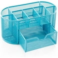 thumbnail image 1 of Space Saving Desk Tidy Multi-Functional Metal Wire Mesh 9 Compartment Office/School Supply Desktop Organizer Caddy W/Large Drawer, 1 of 7