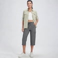 thumbnail image 5 of Cargo Capri Pants for Women Casual Summer Drawstring Elastic Waist Quick Dry Hiking Capris with Pockets, 2XL, 5 of 7