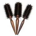 thumbnail image 6 of 3 Sizes Anti Static Wood Boar Bristle Hair Round Brush Hairdresser Styling Tools Teasing Brush For Hair Curly Comb Hair Brush ZB-XWMGS-12mm, 6 of 6