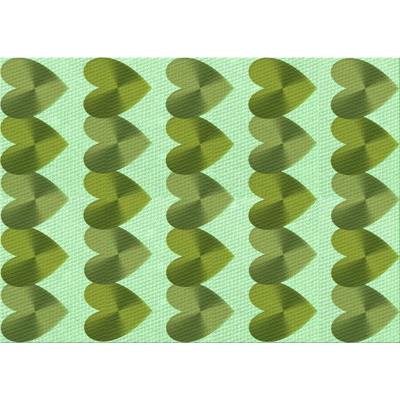Ahgly Company Machine Washable Indoor Rectangle Transitional Pastel Green Area Rugs, 2' x 5'