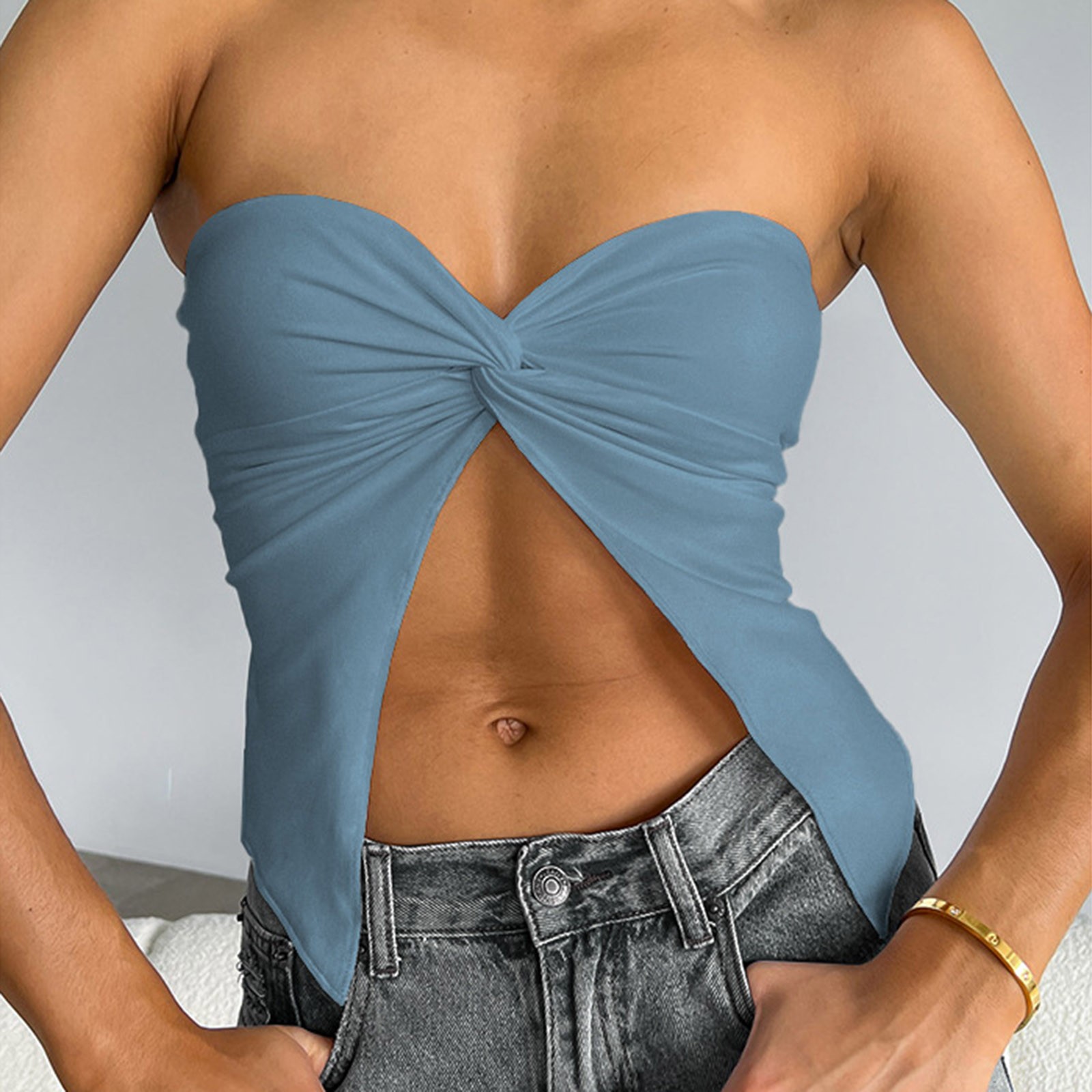 strapless workout top