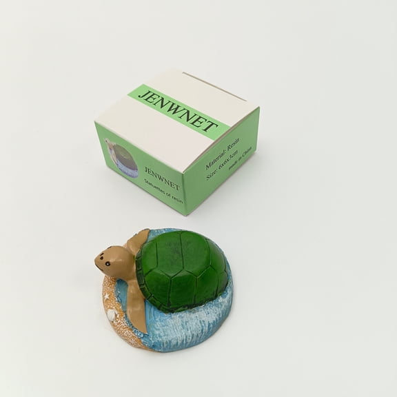 JENWNET Statuettes of resin Resin Turtle Figurine, Beach Theme Decorative Statuette, 6x6x3cm