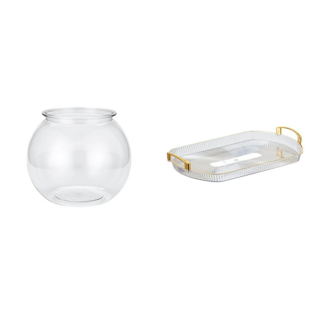Pecera Pequeña Transparente Para Peces Pequeños, Adorno Redondo, Cuenco Para Acuario, Florero, Mesa, Oficina, Decoración Del Hogar, Plantas, Bandeja Para Servir, Almacenamiento De Joyas,