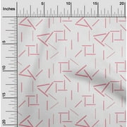 oneOone Organic Cotton Poplin Twill Fabric Line Geometric Print Fabric By The Yard 42 Inch Wide