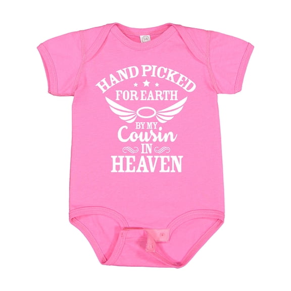 Inktastic Handpicked for Earth by My Cousin in Heaven with Angel Wings Boys or Girls Baby Bodysuit
