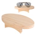 thumbnail image 5 of Mini taburete y mesa de madera maciza, soporte para exhibición de gafas de sol (mesa ovalada), 5 of 5