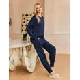 thumbnail image 5 of Ekouaer Women's 2 Piece Lounge Set Long Sleeve Knit Pajamas Sweatsuit Jogger Pant Outfits With Pockets, 5 of 6